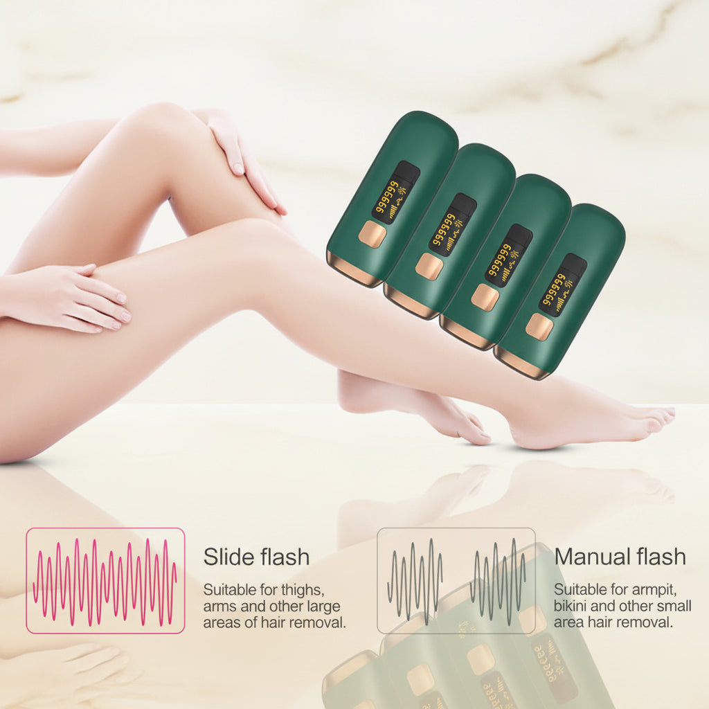 Laser Hair Removal for Women and Men with Cooling System，Upgraded to 990,000 Flashes Hair Removal Device on Facial Legs（Green）